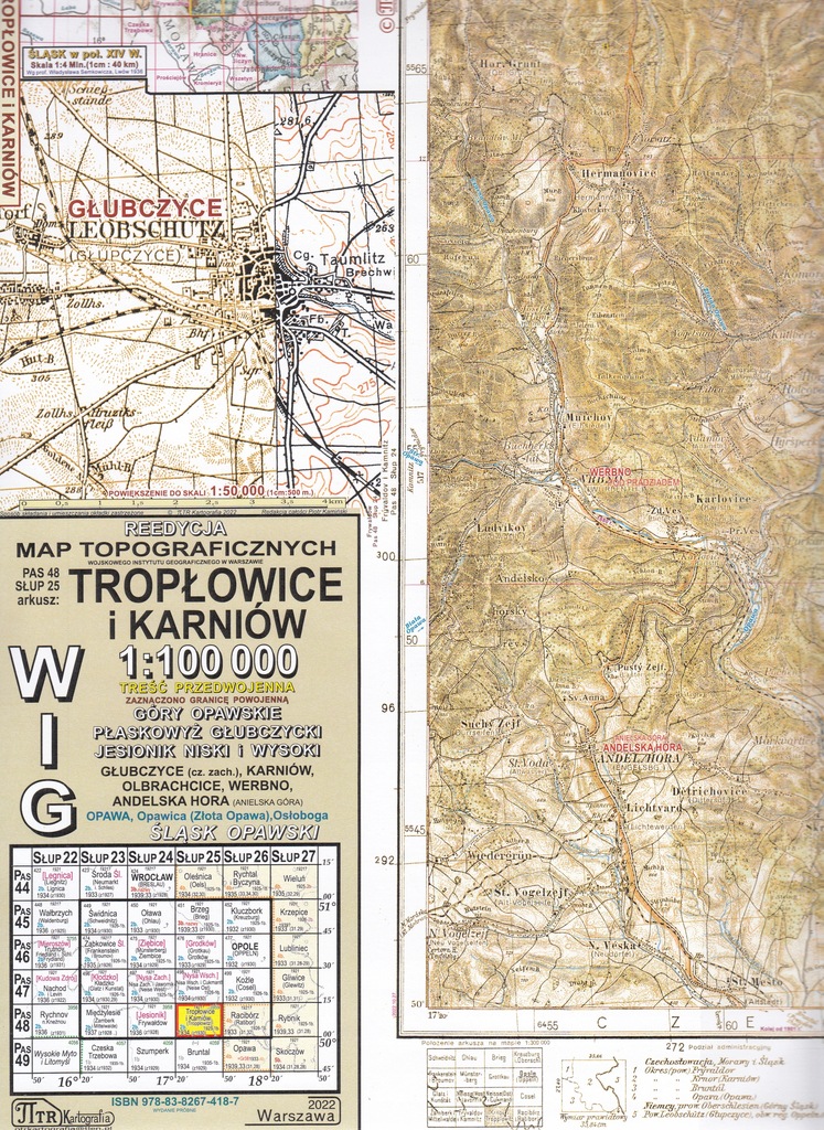 WIG48/25 Tropłowice Karniów plansza reedycja 1934r