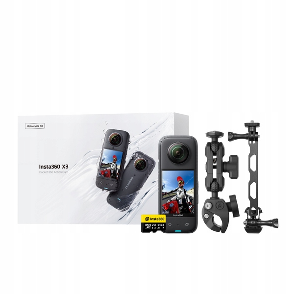 Kamera sportowa Insta360 X3 Motorcycle Kit 4K UHD + 64GB