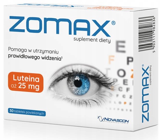 Zomax 30 tabletek aż 25mg LUTEINY +5mg ZEAKSANTYNY