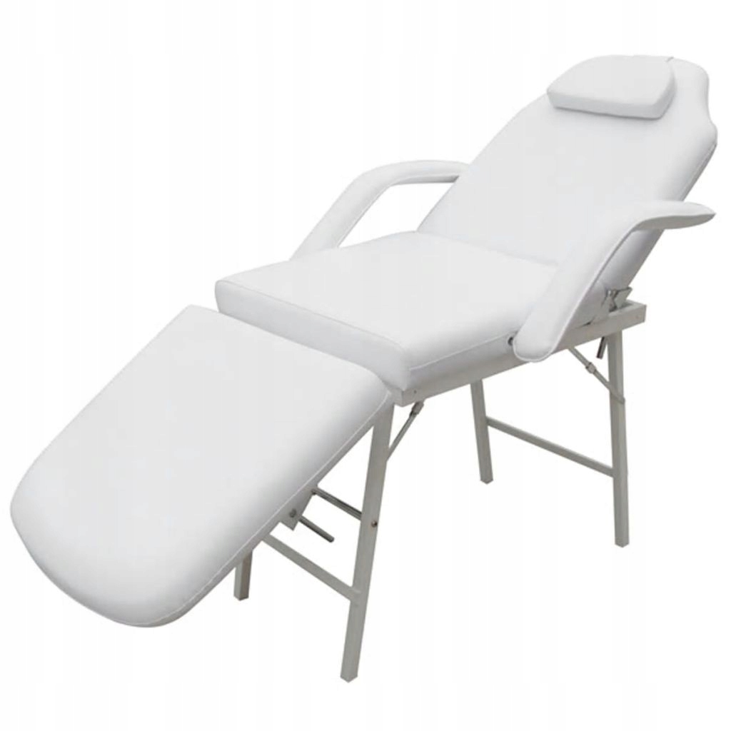 Przenośny fotel kosmetyczny, 185x78x76cm, Biały