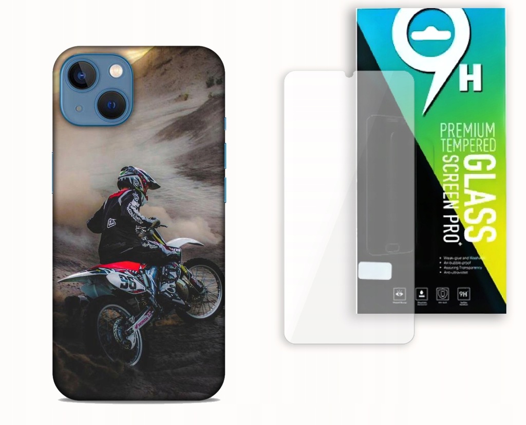 ETUI CASE DO APPLE IPHONE 13 MINI + SZKŁO HARTOWANE- MOTORY CROSS ŻUŻEL