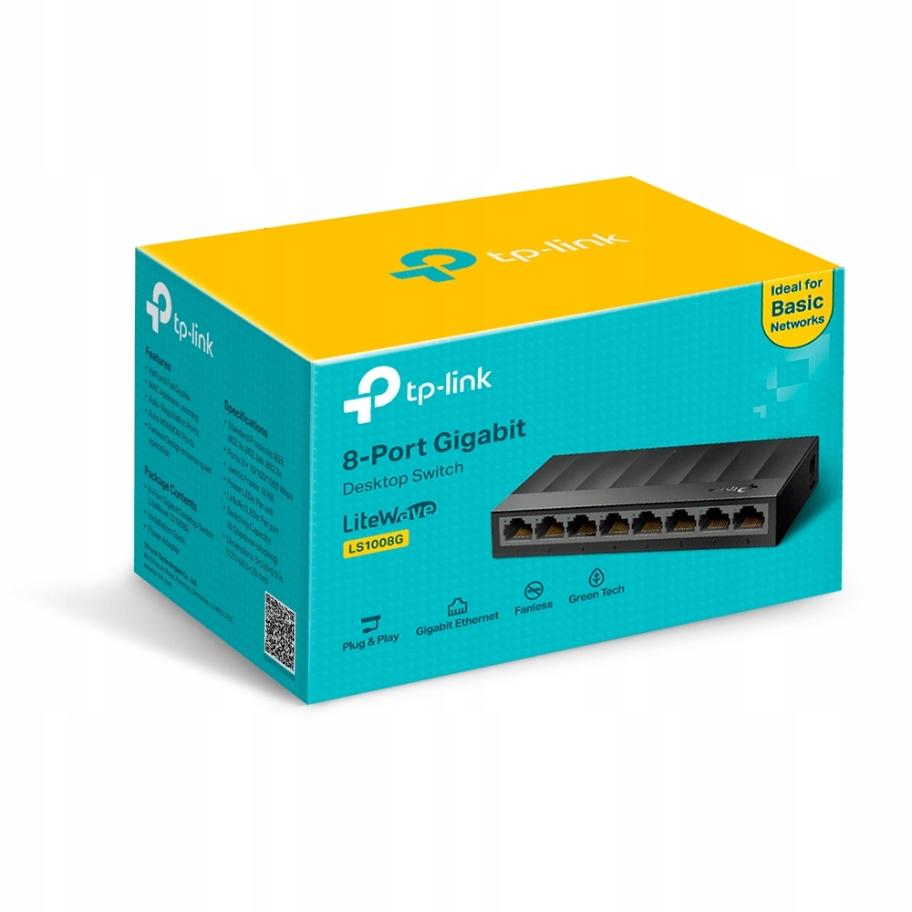 Купить КОММУТАТОР TP-LINK LS1008G GIGABIT RJ45 8-портовый ECO: отзывы, фото, характеристики в интерне-магазине Aredi.ru