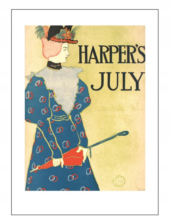 A3 Plakat w stylu vintage Edward Penfield Harper's July 1896 retro kobieta