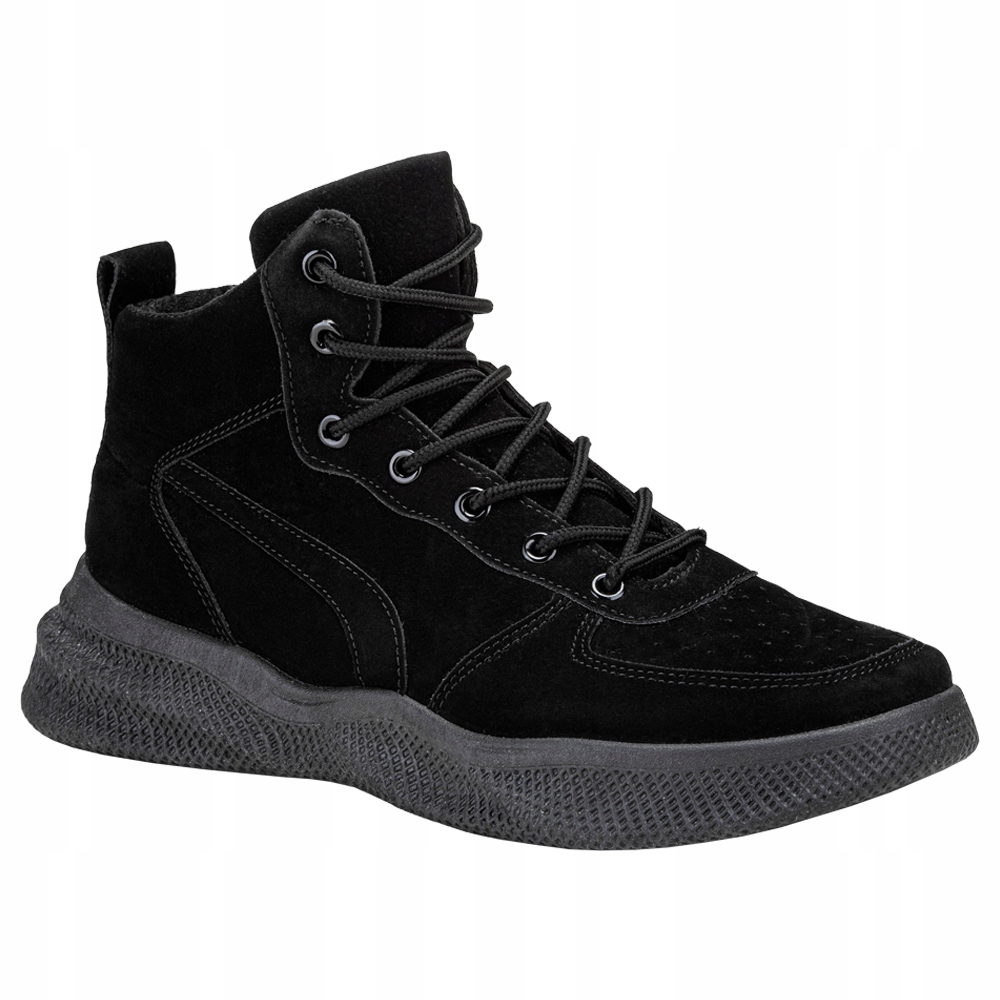 Buty męskie sneakersy wysokie T380 czarne 44