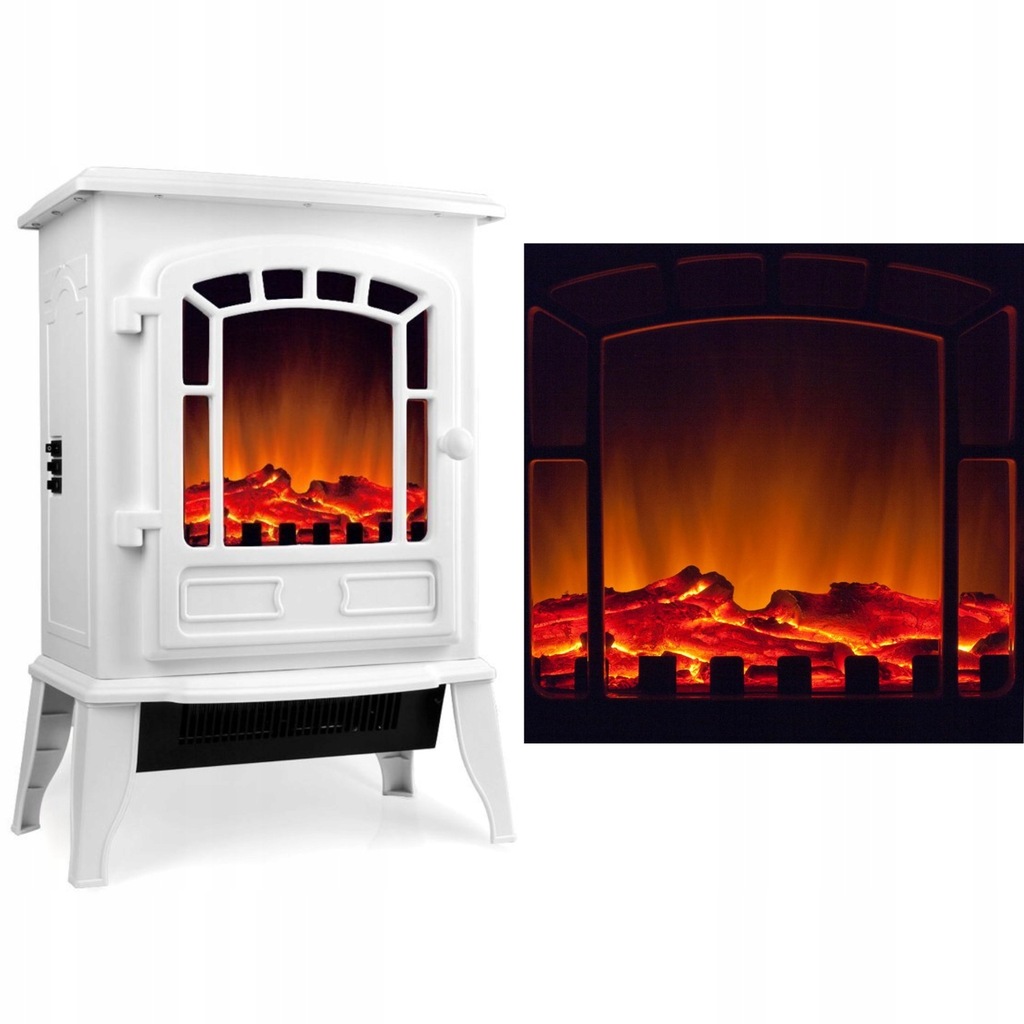 KOMINEK ELEKTRYCZNY GRZEJNIK WOLNOSTOJĄCY 2000W RETRO LED EFEKT PŁOMIENIA