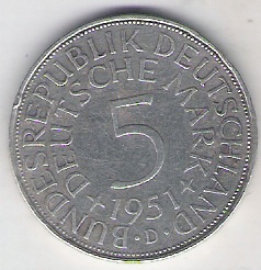 Niemcy 5 mk.1951 D