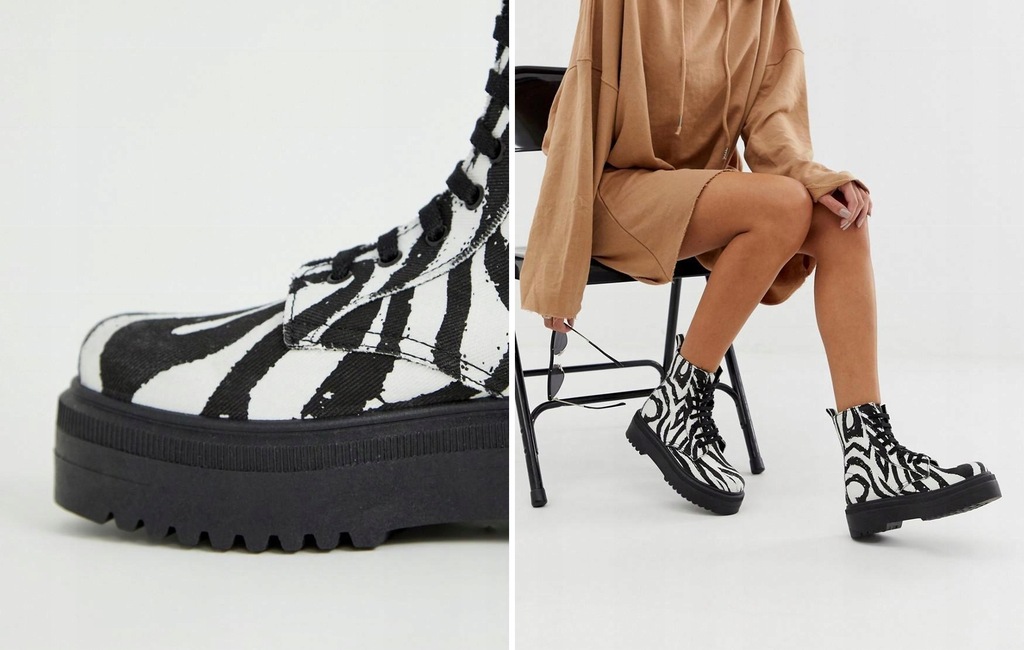 E003E13 BUTY, TRAPERY, WZÓR ZEBRA DESIGN 37