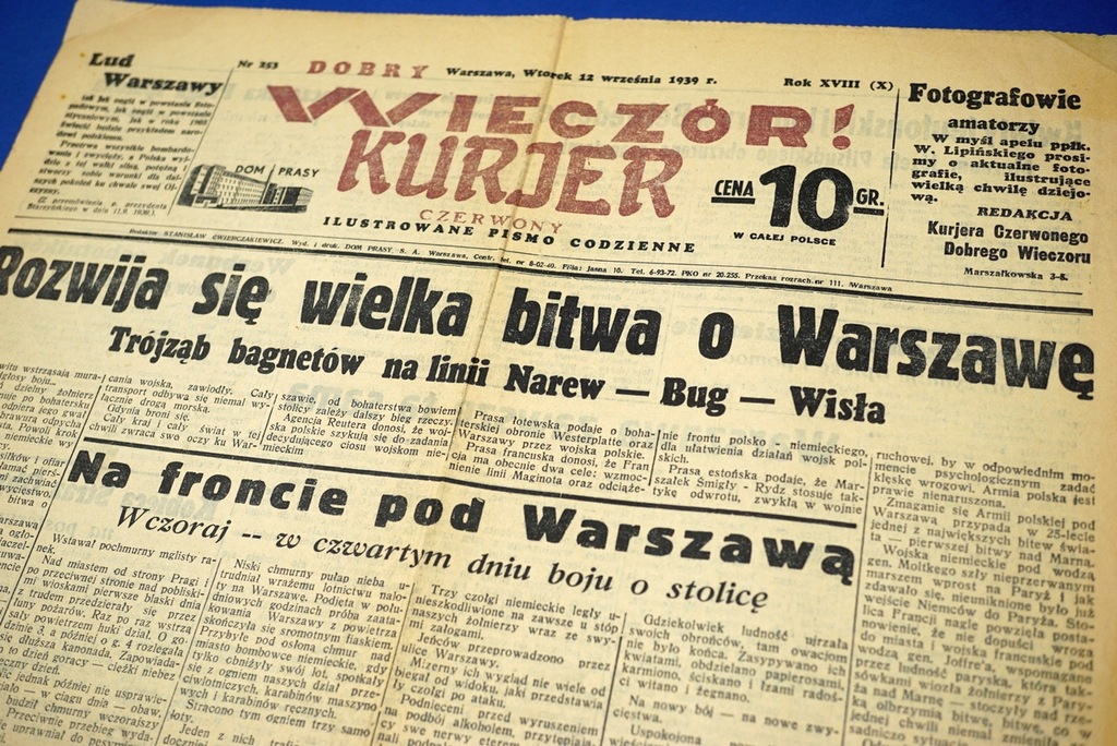 WOJNA 12 września 1939 Wielka bitwa o Warszawę