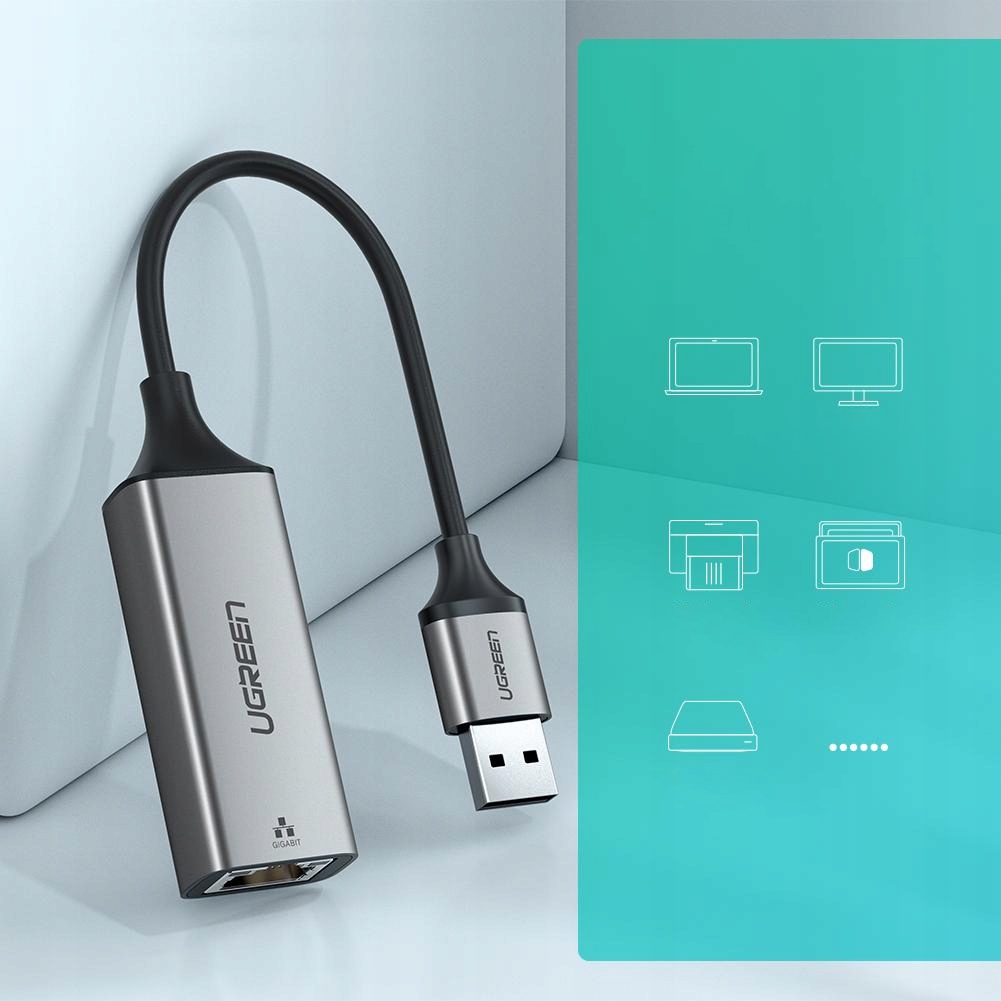 Купить ВНЕШНЯЯ СЕТЕВАЯ КАРТА UGREEN RJ45 USB 3.2: отзывы, фото, характеристики в интерне-магазине Aredi.ru