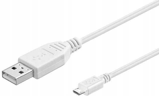 Kabel MicroConnect USB A do Micro USB B 5m, Wersja 2.0, Biały