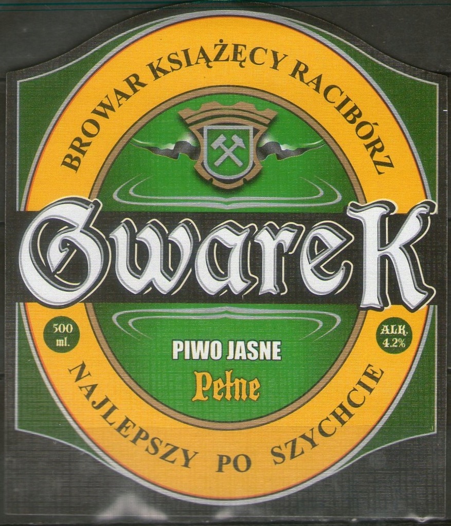 ETYKIETY PIWNE- 1 szt. E-61 BROWAR RACIBÓRZ