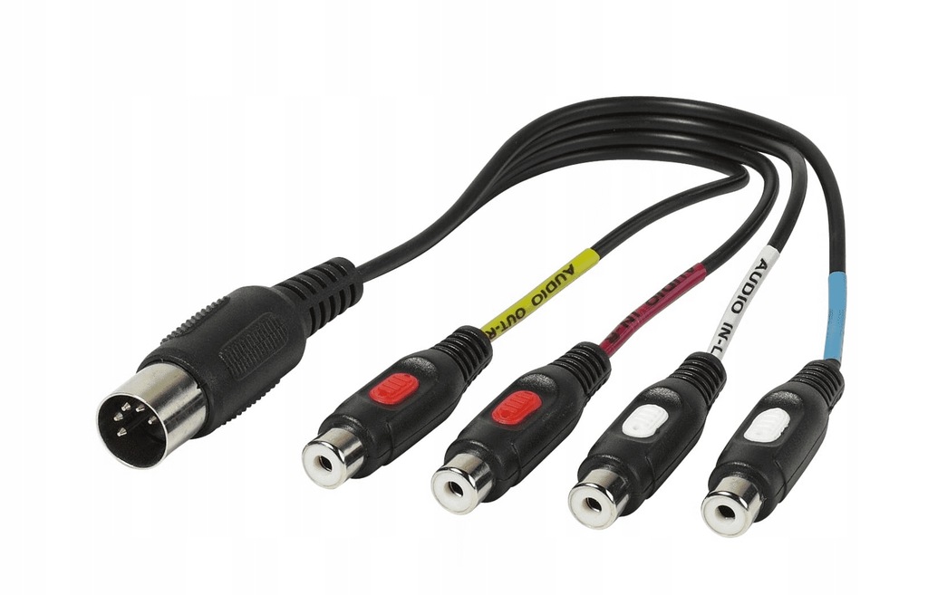 Adapter przejście DIN 5 pin 4xRCA VIVANCO DIN/RCA