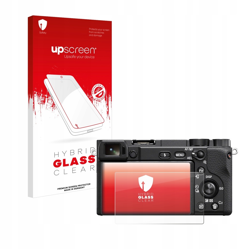 upscreen Hybrid Clear Glass Screen Protector for Sony Alpha 6400A