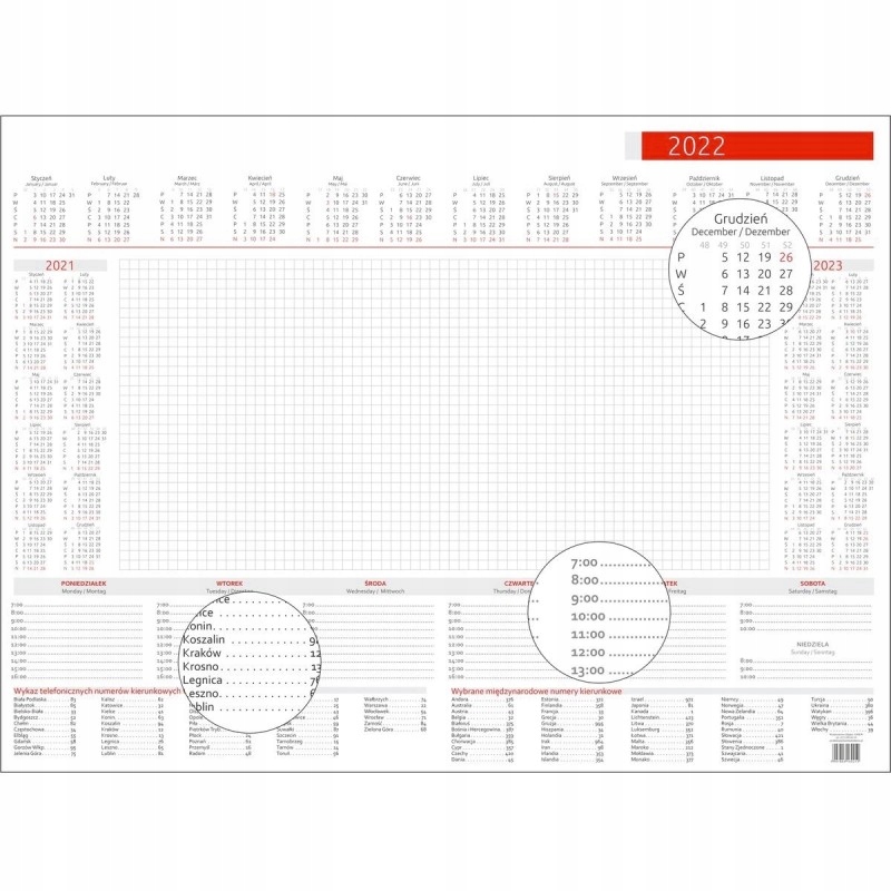 PODKŁAD NA BIURKO A2 BIUWAR KALENDARZ 2022 B3 52k.