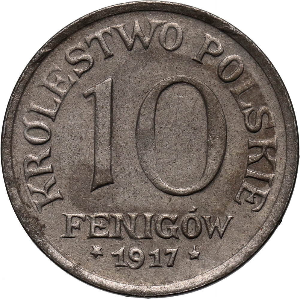 Królestwo Polskie, 10 fenigów 1917, st. 2/2+