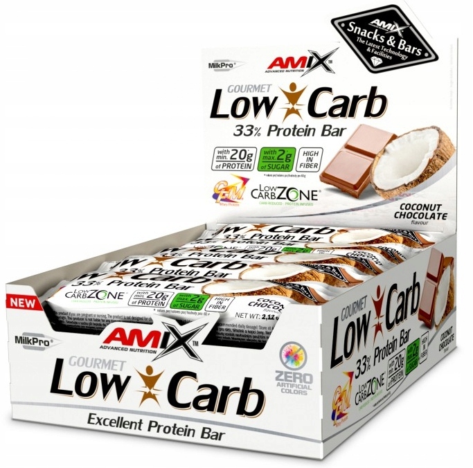 Amix Low-Carb 33% Baton proteinowy CZEKOLADA-KOKOS