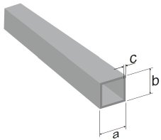 Profil aluminiowy, rura kwadratowa, 20x20x1,5mm
