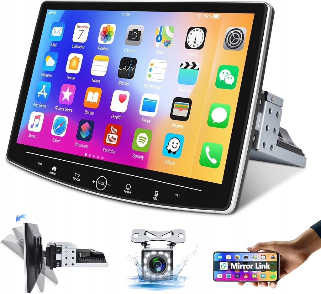 RADIO SAMOCHODOWE 1 DIN ANDROID AUTO CARPLAY MIRROR LINK 2GB+32GB RDS 10"