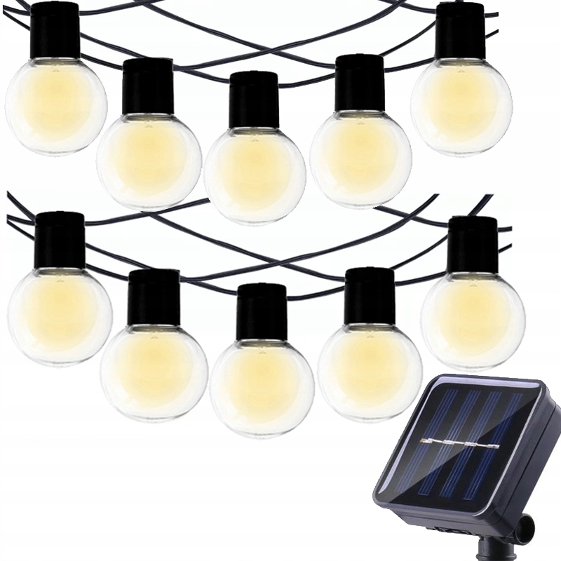 GIRLANDA SOLARNA OGRODOWA NA BALKON TARAS LAMPKI PROGRAMATOR ŻARÓWKI 10 LED