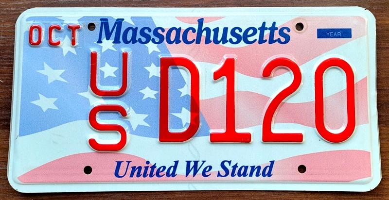 S-Massachusetts - tablica rejestracyjna z USA