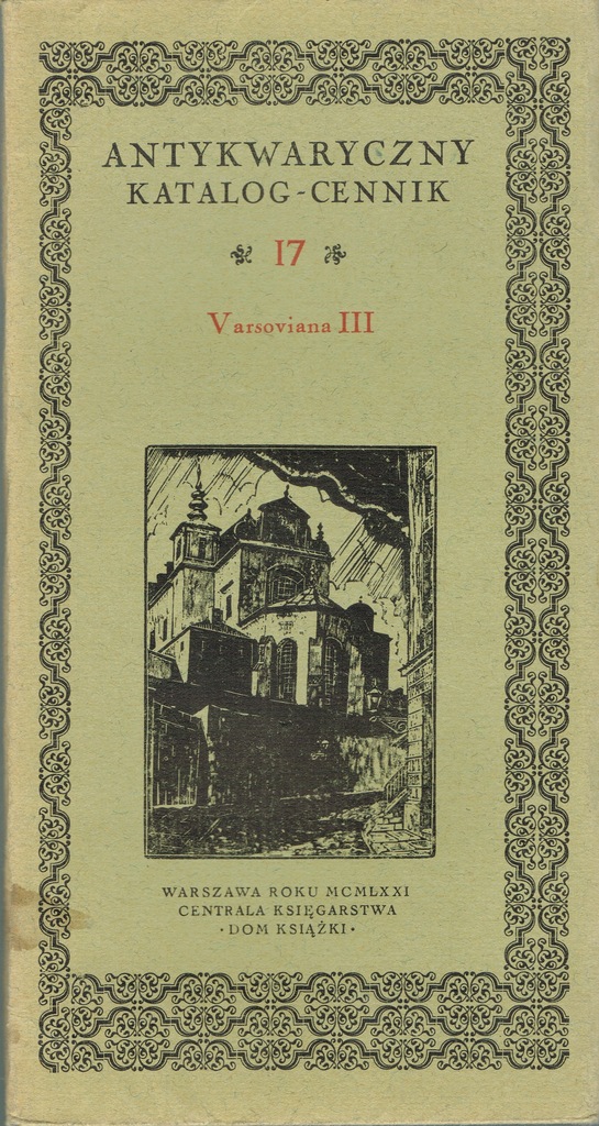 Antykwaryczny Katalog Cennik 17 Varsoviana III