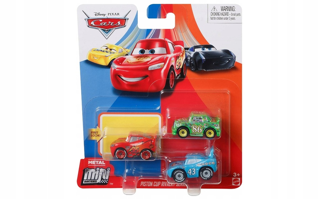 Disney Cars Mini Racers Auta METALOWE 3-PAK