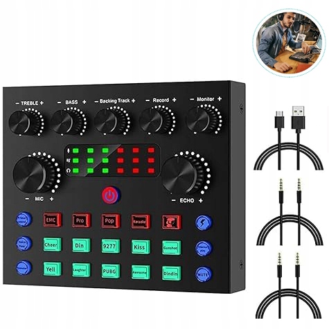 AUDIO INTERFACE REMALL MIXER AUDIO VOICE CHANGER, V8S SOUND CARD MIXER