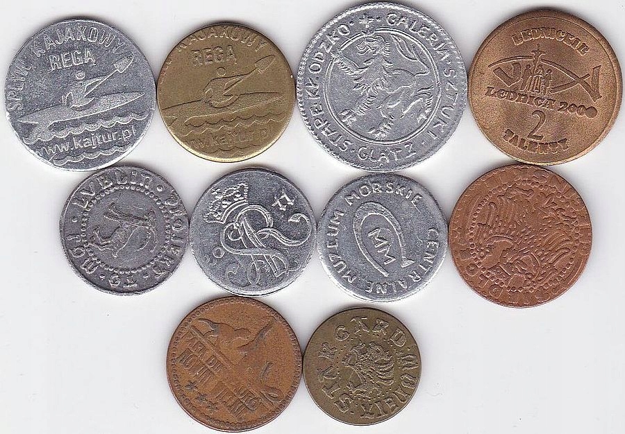 Zestaw monet i żetonów 10 sztuk (12)
