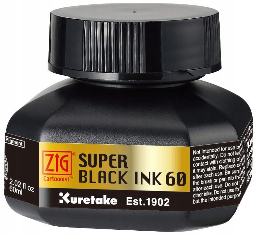 KURETAKE Tusz do mangi kaligrafii 60ml Super Black