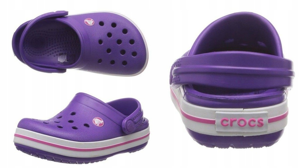 Crocs Crocband Neon Purple Fioletowe 33-34 J2