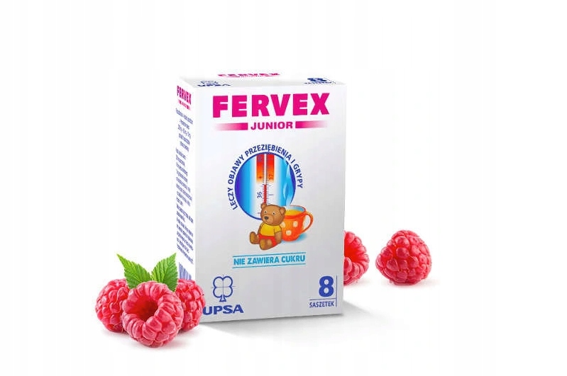 FERVEX JUNIOR przeziębienie grypa bez cukru 8 sasz