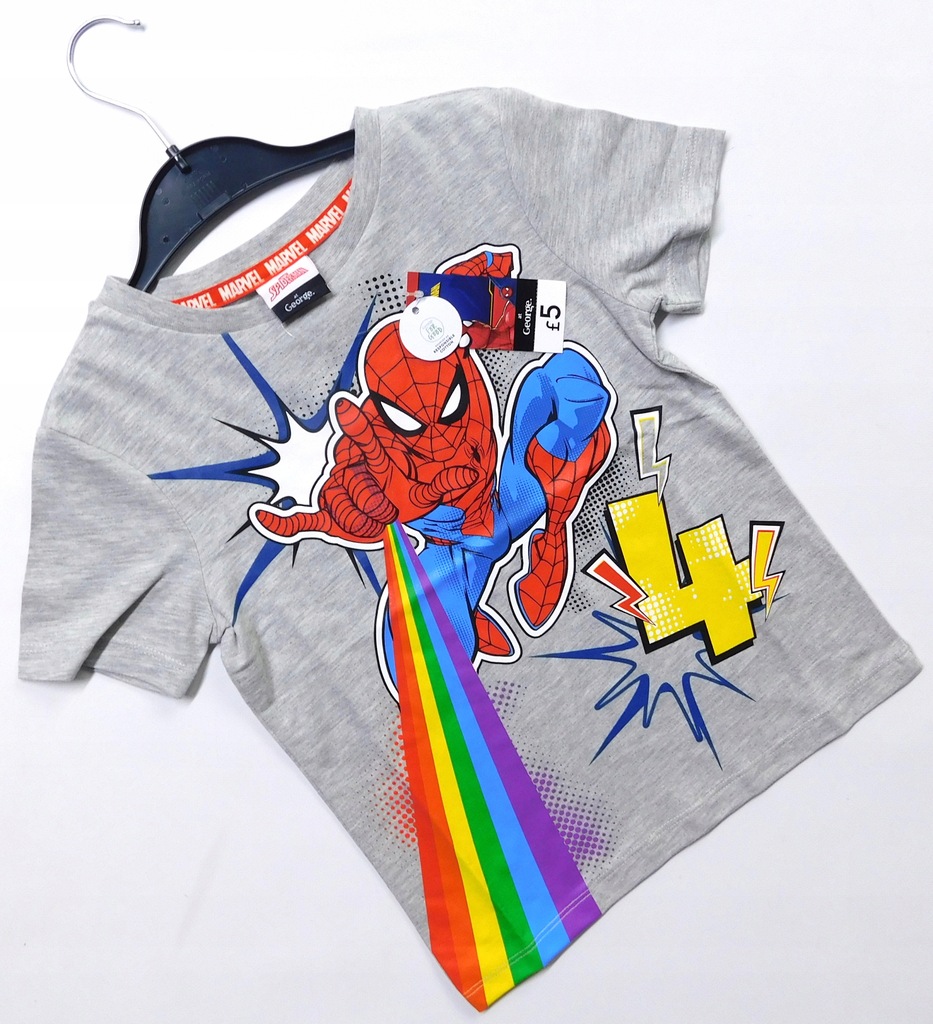 T-SHIRT GEORGE SPIDERMAN 4-5 LAT 104-110-NOWY