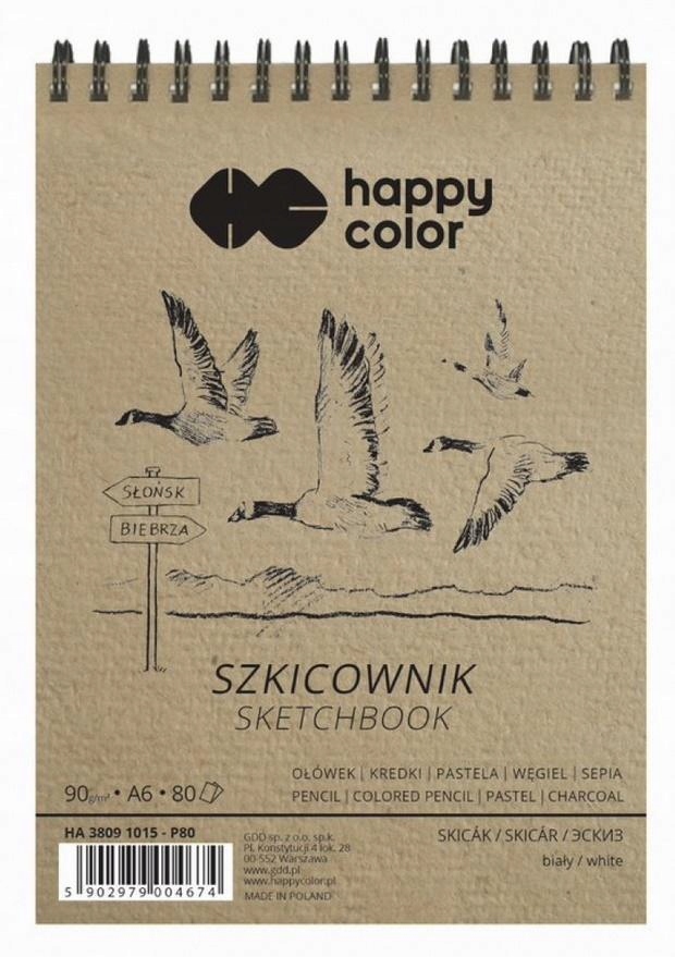 SZKICOWNIK NA SPIRALI A6/80K PTAKI HAPPY COLOR