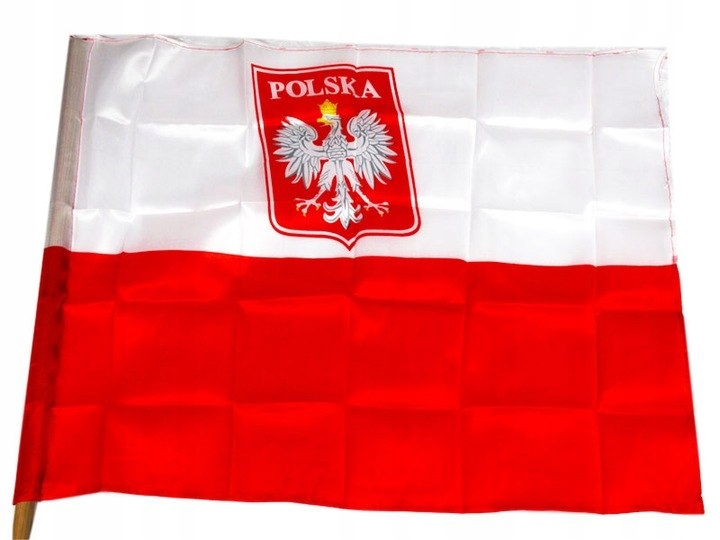 Flaga POLSKA z godłem 81x60cm