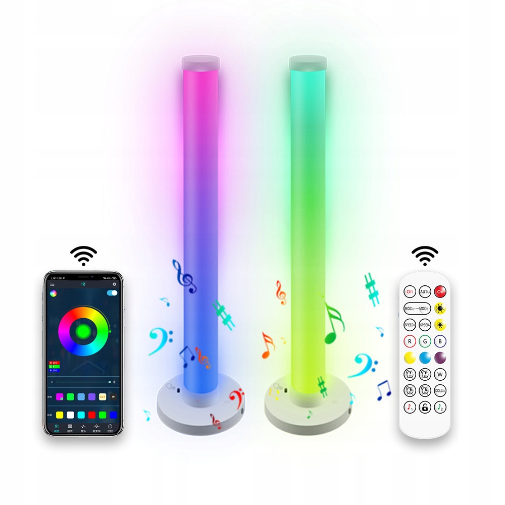 LAMPKI KOLUMNY LED Smart Desk RGB APP BT USB GAME