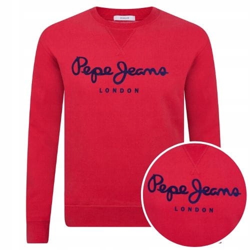 BLUZA BEZ KAPTURA MĘSKA PEPE JEANS CZERWONA XL