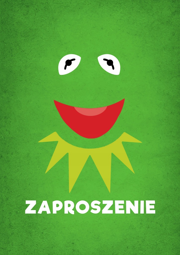 ZAPROSZENIE NA URODZINY Party ROCZEK Kermit Mapety