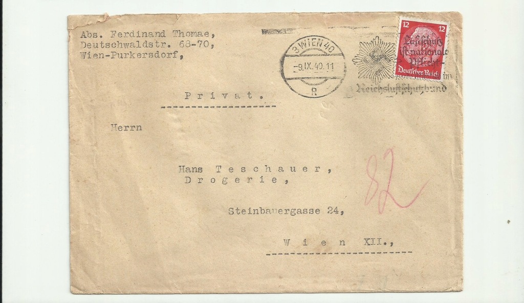 335/ Wiedeń 1940 - koperta