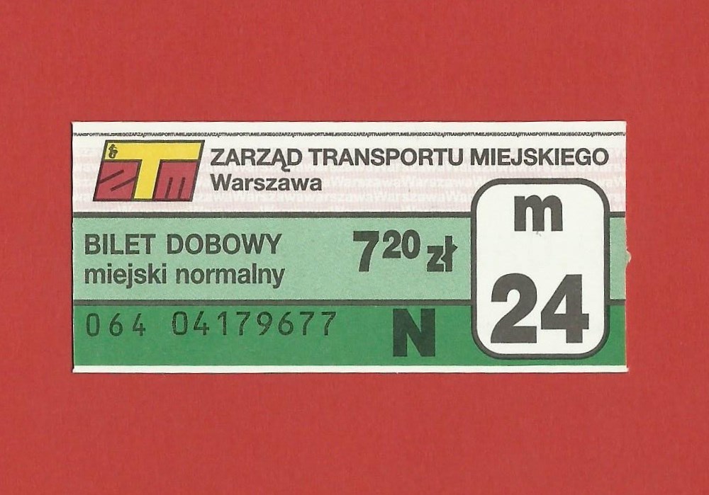 Z.T.M. Warszawa bilet dobowy