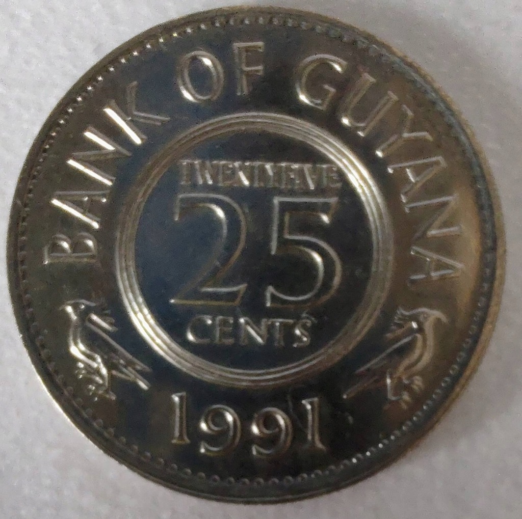0650a - Gujana 25 centów, 1991