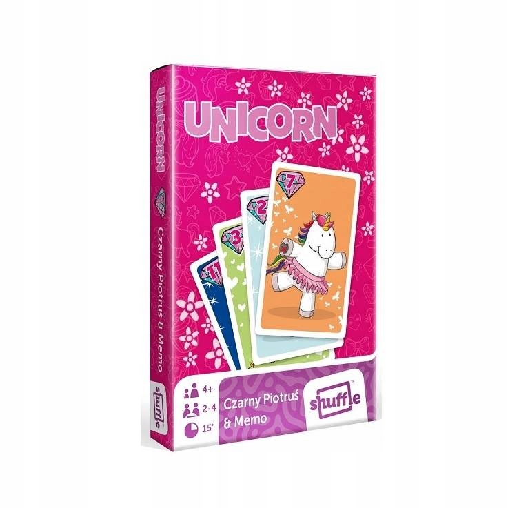KARTY DLA DZIECI CZARNY PIOTRUŚ MEMO HAPPY UNICORN
