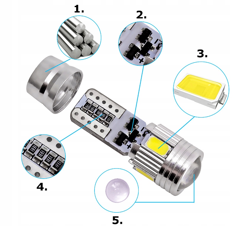 Купить W5W T10 Светодиодная лампа CANBUS CAN BUS 6xSMD Объектив: отзывы, фото, характеристики в интерне-магазине Aredi.ru