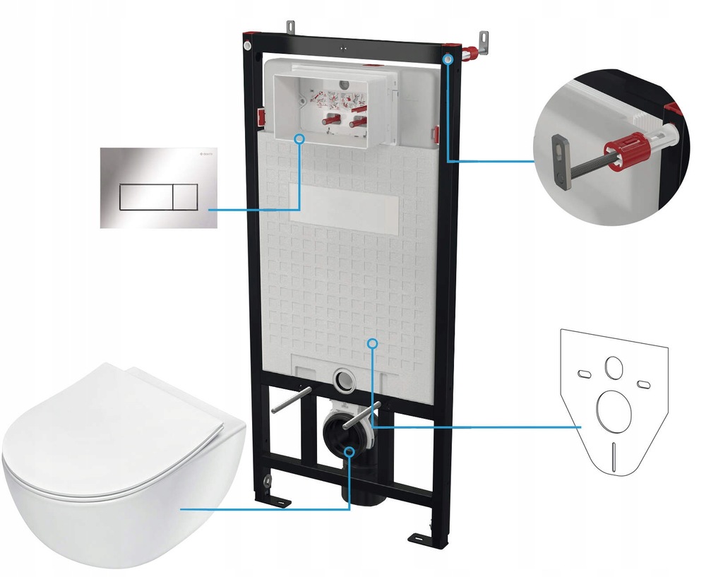 Deante Zestaw WC podtynkowy 6 w 1 Peonia CDES6ZPW