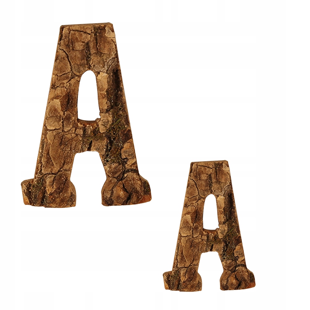 1 PC angielska litera A Ornament naturalna kora z