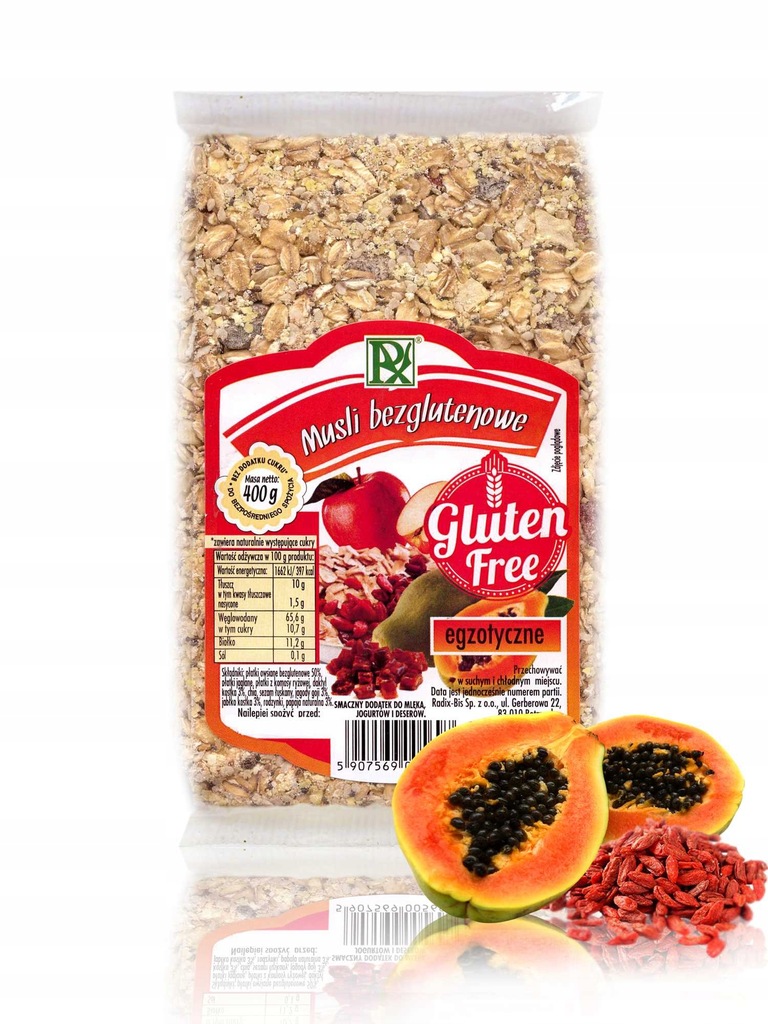 Musli bezglutenowe egzotyczne 400g Radix-Bis