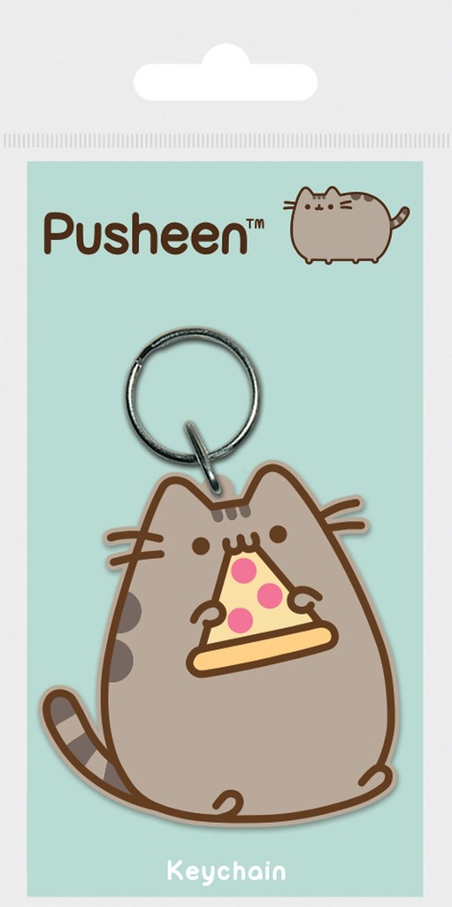 Pusheen Kot Pizza - gumowy brelok do kluczy
