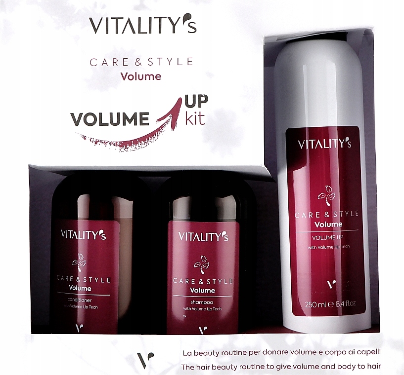 Zestaw Vitality's Care & Style Volume Up Kit (shmp/250ml + h/cond/250ml + h
