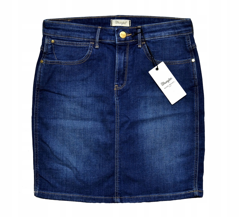 WRANGLER SPODNICA OLÓWKOWA DOPASOWANA JEANSOWA XS