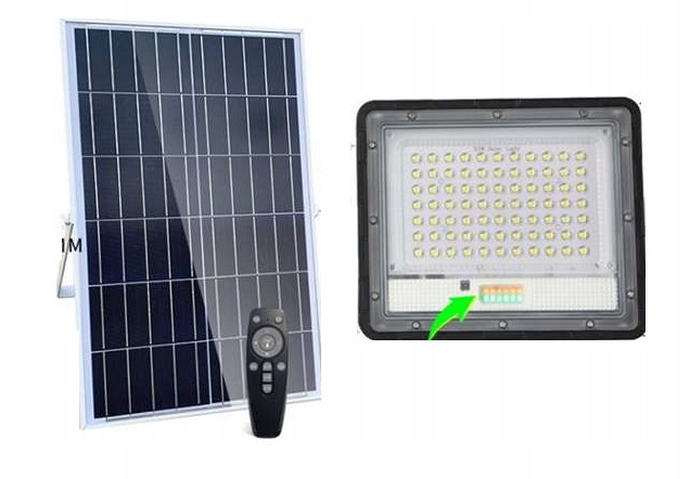 HALOGEN SOLARNY Z CZUJNIKIEM ZMIERZCHU 200W lampa 619 LED 10Ah aluminium