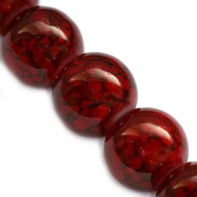 Koraliki szklane czerwone 12 mm 5 szt